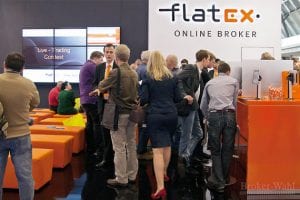 Messestand des Onlinebrokers Flatex auf der Finanzmesse Invest 2012 - durchgehend gut besucht!