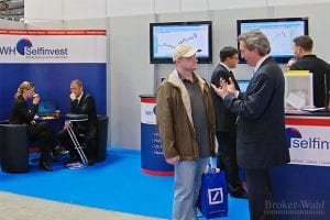 Der Messestand des Zweitplazierten in der Kategorie Futures Broker des Jahres 2012, WH Selfinvest, war vom Start weg gut besucht